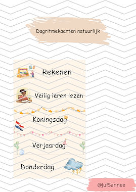 Lesmateriaal Dagritmekaarten in basic van auteur JufSannee
