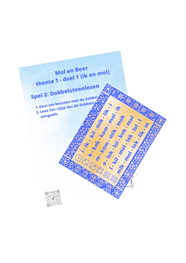 Lesmateriaal Mol en beer - thema 1 deel 1 - dobbelsteenlezen van auteur Peggy Van Rompaey