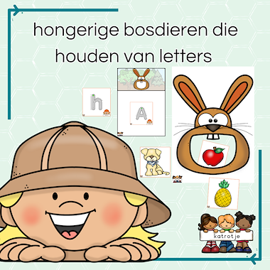 Lesmateriaal hongerige bosdieren die houden van letters van auteur katrotje