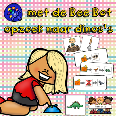 Lesmateriaal met de bee bot opzoek naar dino's van auteur katrotje
