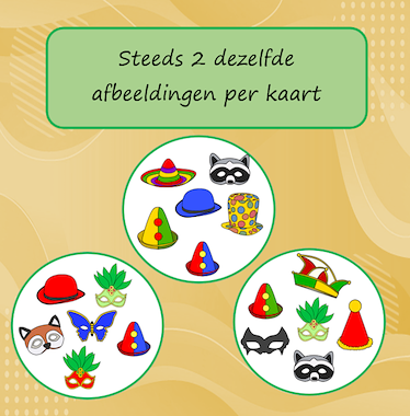 Lesmateriaal Zoek dezelfde (dobble) Carnaval van auteur Jabbedabbedoe slide 3