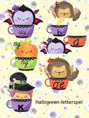 Lesmateriaal halloween-letterspel van auteur Little Play Friends