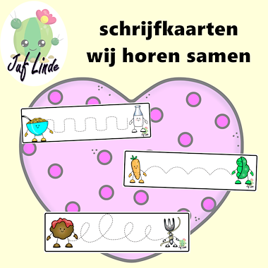Lesmateriaal schrijfkaarten wij horen samen van auteur juf Linde