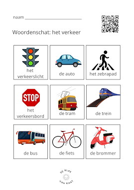 Lesmateriaal Woordenschatsfiches: het verkeer (+ beeldmateriaal) van auteur deklasvankaat slide 1