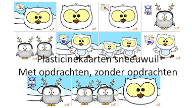 Lesmateriaal plasticine kaarten thema winter: kledij en uilen van auteur Little Play Friends slide 2