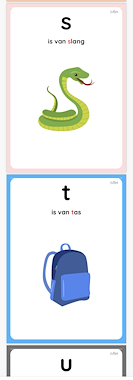 Lesmateriaal Letterkaarten met plaatje van auteur Jufjas slide 2