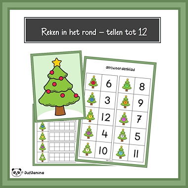Lesmateriaal Bewegend leren - tellen tot 6, 12 en 20 (Kerst) van auteur Juf Janina slide 2