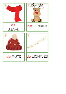 Lesmateriaal Woordkaarten Kerst/winter van auteur Juf Shany slide 3