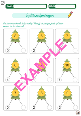 Lesmateriaal Kerstmis-bundel: Splitsen tot 5 en tot 10 van auteur FilouFinds slide 2