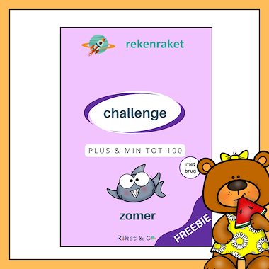 Lesmateriaal challenge plus en min tot 100 met brug van auteur Raket en Co