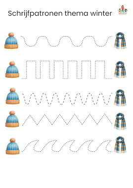 Lesmateriaal schrijfpatronen winter van auteur de beweegjuf slide 2