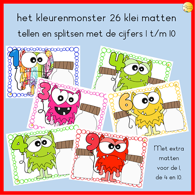 Lesmateriaal het kleurenmonster 26 klei matten van auteur JufJoyceKuenen