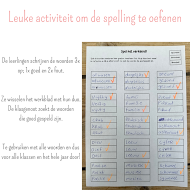 Lesmateriaal Spel het verkeerd spelling spel spellingsfouten samenwerken van auteur My Teacher Shares slide 2