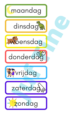 Lesmateriaal Weerkalender en dagen van de week van auteur Juf Tine slide 4