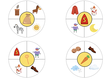 Lesmateriaal Thema Sint en Piet : Wat begint met dezelfde letter? van auteur Katy Janssens slide 3