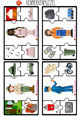 Lesmateriaal Beroepen - Een kenmerkenpuzzel van auteur Meisje Eigenwijsje slide 2