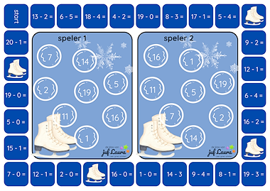 Lesmateriaal Winter - Bingospel voor 2 - Sommen t/m 20 van auteur De klas van juf Laura slide 2