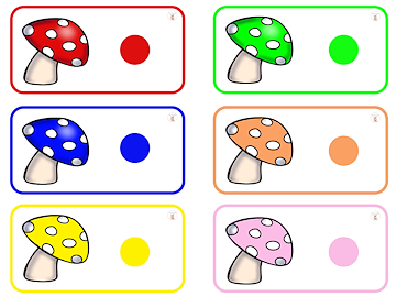 Lesmateriaal Kabouters en paddenstoelen : sorteren naar kleur van auteur Little Play Friends slide 2