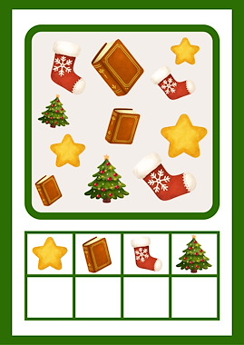 Lesmateriaal Kerstmis Zoekkaarten – Tellen & Kijken voor Kleuters van auteur Juf_C slide 3