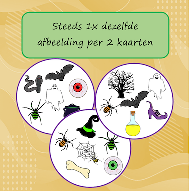 Lesmateriaal Dobble Griezelen van auteur Jabbedabbedoe slide 3