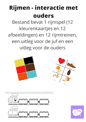 Lesmateriaal Rijmspel en rijmtrein interactie ouders van auteur juf Vicky derde kleuterklas