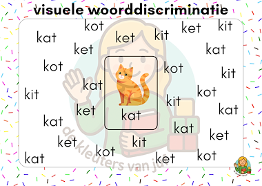 Lesmateriaal Visuele woorddiscriminatie van auteur De kleuters van juf Naomi slide 1