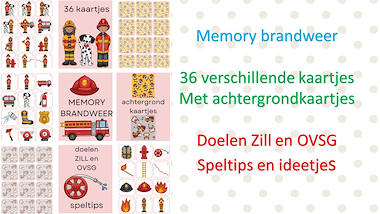 Lesmateriaal Memory brandweer van auteur Little Play Friends slide 3