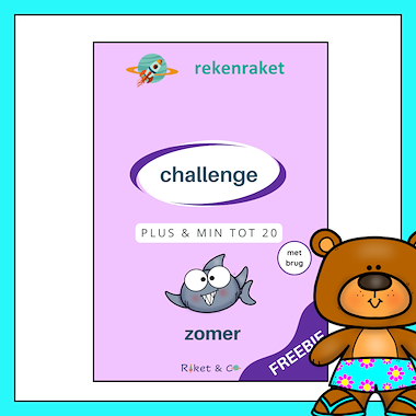 Lesmateriaal challenge plus en min tot 20 met brug van auteur Raket en Co