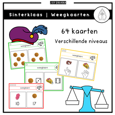 lesmateriaal Sinterklaas | Weegkaarten van auteur Juf Shanna