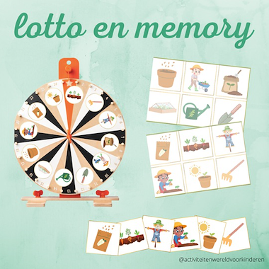Lesmateriaal Mijn eigen moestuin - lotto/memory van auteur Nanny Melissa