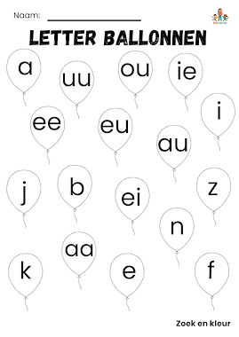Lesmateriaal Ballonnen met letters voor het lampje van auteur de beweegjuf slide 3