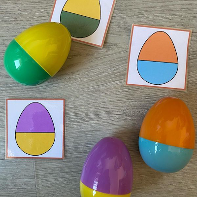 Lesmateriaal Combinatiekaartjes - eitjes van de action van auteur Juf Nathalie_