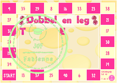 Lesmateriaal Getalbegrip tot 40 - Spelbord - Dobbel en leg van auteur Juf_Fabienne slide 2