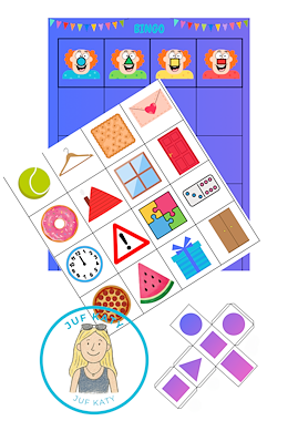 Lesmateriaal Thema carnaval: bingo vormen van auteur Juf Katy slide 2