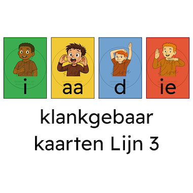 Lesmateriaal Klankgebaarkaarten Lijn 3 van auteur Juf Kira