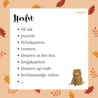 Lesmateriaal Herfst - uitbreiding JONGSTE kleuters van auteur MiaenCo slide 3