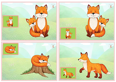 Lesmateriaal De vos - knijpkaarten van auteur Little Play Friends slide 3