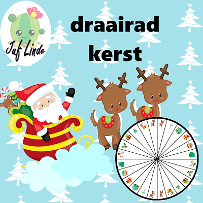 Lesmateriaal draairad kerst van auteur juf Linde
