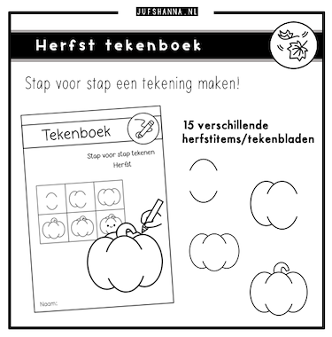 Lesmateriaal Thema herfst | Tekenboek: stap voor stap tekenen van auteur Juf Shanna