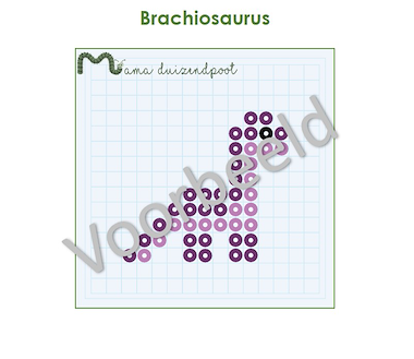 Lesmateriaal Dino strijkkralenpatronen en kraak de code van auteur Mama Duizendpoot slide 1