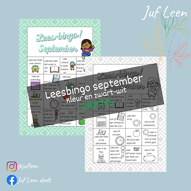 Lesmateriaal Leesbingo FREEBIE van auteur Juf Leen