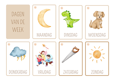 Lesmateriaal Dagen van de week - kaartjes  van auteur MiaenCo slide 2