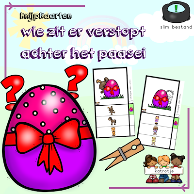 Lesmateriaal wie zit er verstopt achter het paasei? van auteur katrotje