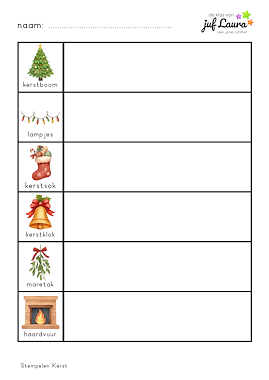 Lesmateriaal Stempelen Kerst van auteur De klas van juf Laura slide 2