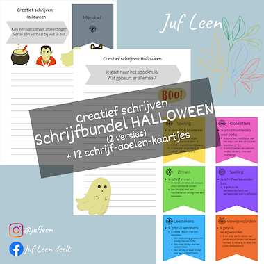 Lesmateriaal Schrijfbundel: Halloween (creatief schrijven) van auteur Juf Leen