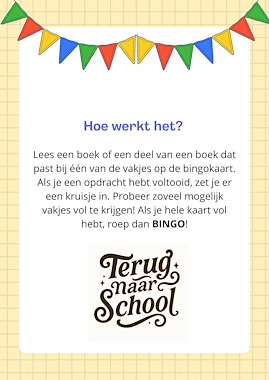Lesmateriaal leesbingo: terug naar school van auteur Speelwijs