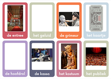 Lesmateriaal Woordkaarten thema Theater van auteur Onderwijsassistent Dianne slide 2