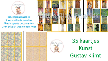 Lesmateriaal Memory - kunst - Gustav Klimt van auteur Little Play Friends slide 3