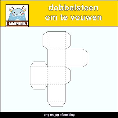 Lesmateriaal dobbelsteen mal van auteur Samenspel