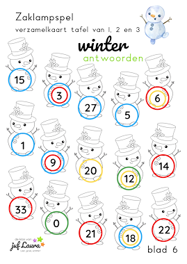 Lesmateriaal Zaklampspel winter - tafel 1 t/m 3 van auteur De klas van juf Laura slide 2